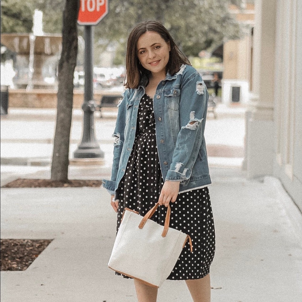Oversized Distressed denim jacket